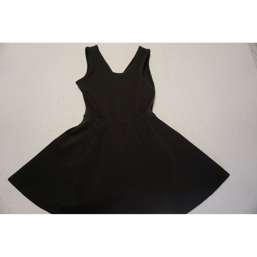 SweetHoney Girls Solid Black Twist Back Skater Dress with Built-in Shorts 8Y